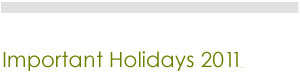 HOLIDAYS